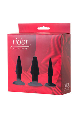 Набор черных анальных втулок Seven Creations (3 шт)