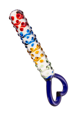 Фаллоимитатор из стекла с ручкой в форме сердца 22,5 см