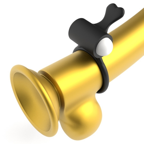 Виброкольцо чёрное Power Heart Clit Cockring