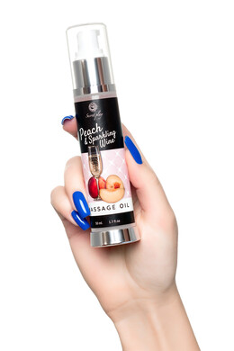 Массажное масло с ароматом персика и шампанского Secret Play (50 мл)
