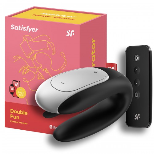 Смарт-стимулятор для пар Satisfyer черный Double Fun Satisfyer 