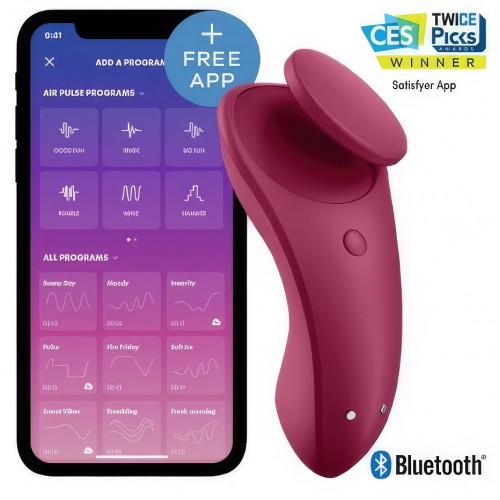 Клиторальный смарт-стимулятор для ношения бордовый Sexy Secret Satisfyer 