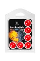 Массажное масло с охлаждающим и разогревающим эффектом Secret Play Brazilian Balls (6х4 г)