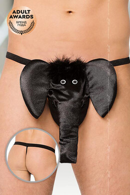 Мужские стринги черные "Слоник" SoftLine Collection, S/L