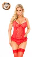 Красный корсет и трусики Softline Collection Capri, M