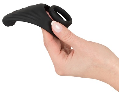 Кольцо эрекционное чёрное со стимуляцией промежности Rebel