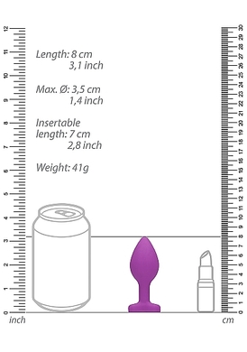 Анальная пробка фиолетовая Large Diamond Heart Butt Plug