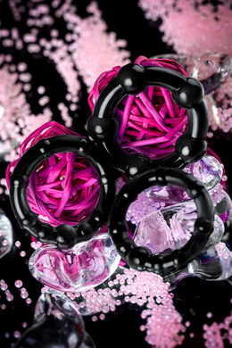 Набор чёрных эрекционных колец "Штучки-дрючки"