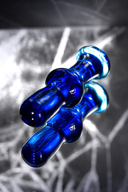 Анальная втулка из стекла синяя 13,5 см