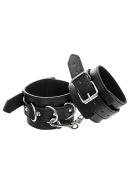 Черные поножи с металлической отделкой Anonymo