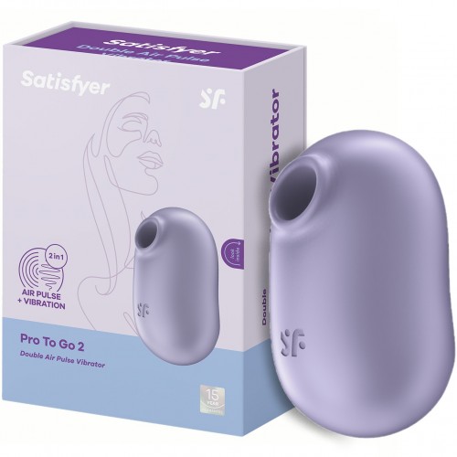 Вакуумно-волновой стимулятор с вибрацией фиолетовый Pro To Go 2 Satisfyer