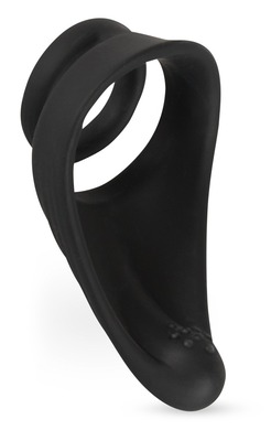 Кольцо эрекционное чёрное со стимуляцией промежности Rebel