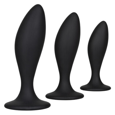 Набор чёрных анальных пробок Silicone Curve Anal Kit