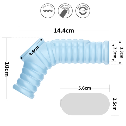 Рельефная вибронасадка на пенис и мошонку Vibrating Wave Knights Ring with Scrotum Sleeve