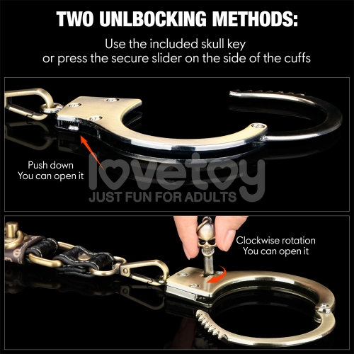 Наручники из искусственной кожи Rebellion Reign Heavy Metal Bronze