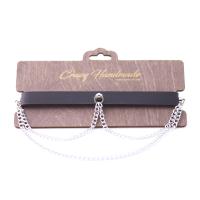 Чокер из натуральной кожи с цепочками 