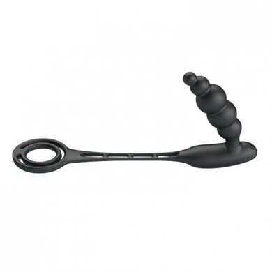 Анальная пробка с двойным эрекционным кольцом и вибрацией Pretty Love Vibration Penis Sleeve