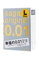 Полиуретановые презервативы увеличенного размера Sagami Original 0,01 L-size (2 шт)