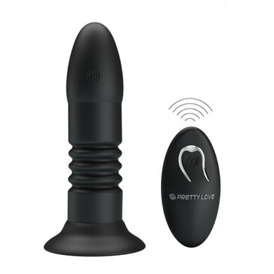 Анальная вибровтулка с поступательными движениями и беспроводным управлением Pretty Love