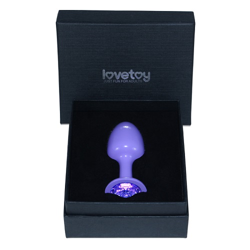 Фиолетовая анальная пробка с фиолетовым кристаллом Rosebud Purple
