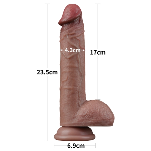 Реалистичный фаллоимитатор на присоске Dual Layered Silicone Cock 23,5 см