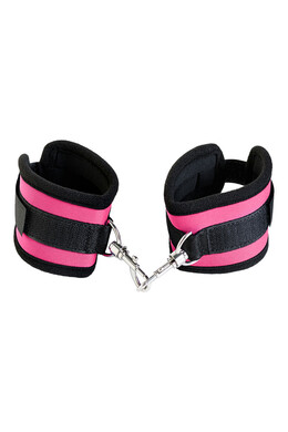 Оковы на ноги чёрно-розовые из неопрена Theatre