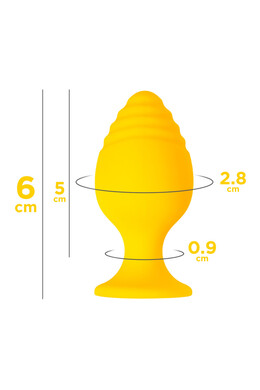 Анальная втулка желтая Todo Riffle с дополнительной стимуляцией, размер S