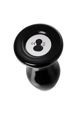 Черная стеклянная перезаряжаемая вибровтулка Sexus Glass 10,5 см