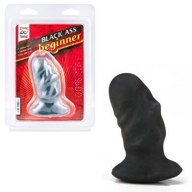 Мягкая черная анальная пробка Black Ass beginner