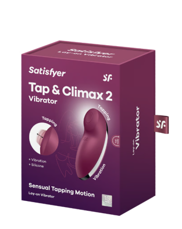 Клиторальный вибростимулятор с пульсацией бордовый Tap аnd Climax 2 Satisfyer 