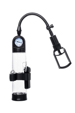 Вакуумная помпа для пениса с вибрацией и манометром Sexus Men Training Aksel