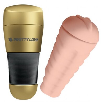 Мастурбатор-вагина в золотой колбе Pretty Love Kitty
