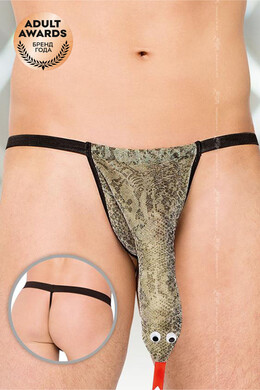 Мужские стринги зеленые "Змейка" SoftLine Collection, S/L