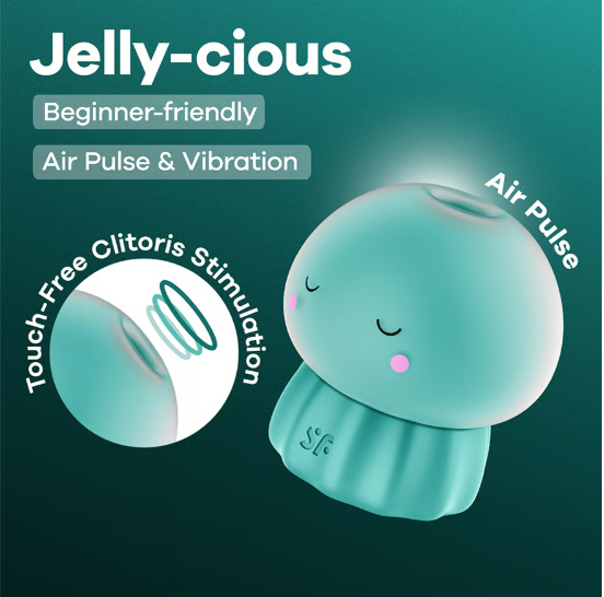Вакуумный стимулятор клитора бирюзовый Jelly-cious Satisfyer 