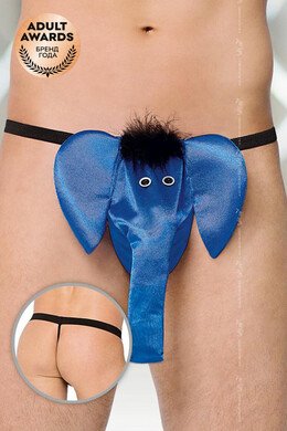 Стринги мужские синие "Слоник" SoftLine Collection, S/L