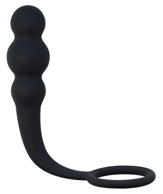 Анальная пробка с эрекционным кольцом черная Spice it up Legend