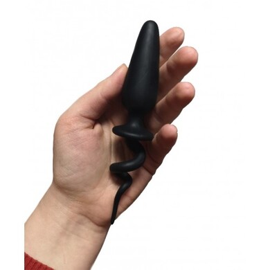 Анальная пробка с изогнутым хвостиком-штопором Shove Up Tail Plug