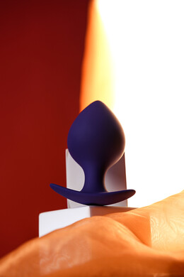 Анальная втулка со смещенным центром тяжести Todo Glob синяя D 4 см