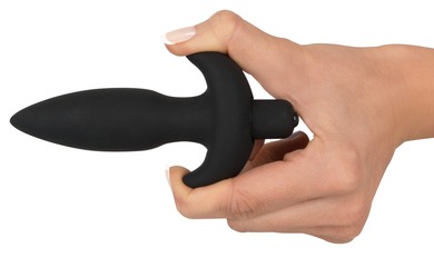 Анальная вибровтулка черная Black Velvets Vibrating plug small