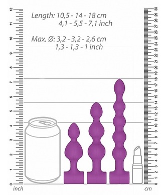 Набор фиолетовых анальных стимуляторов USB-Rechargeable Anal Set