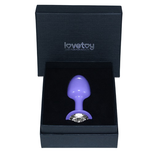 Фиолетовая анальная пробка с прозрачным кристаллом Rosebud Purple