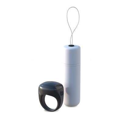 Вибротрусики с перстнем-контроллером FFS Date Night белые