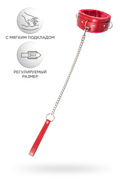 Красный ошейник с поводком Anonymo