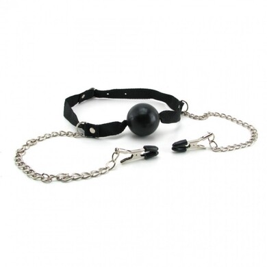 Кляп FF Ball Gag and Nipple Clamp