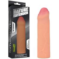 Удлиняющая насадка на пенис Revolutionary Silicone Nature Extender Uncircumcised телесная + 4 см