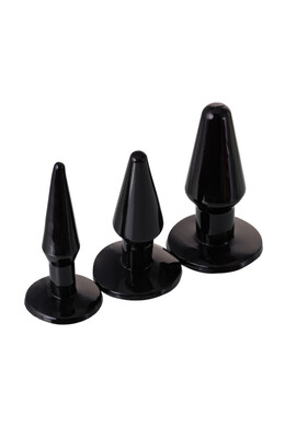 Набор черных анальных втулок Seven Creations (3 шт)