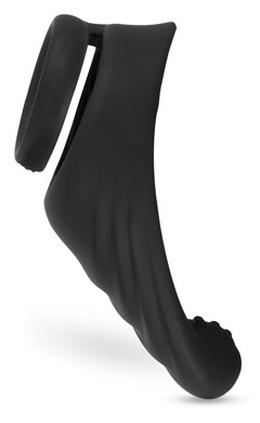 Кольцо эрекционное чёрное со стимуляцией промежности Rebel