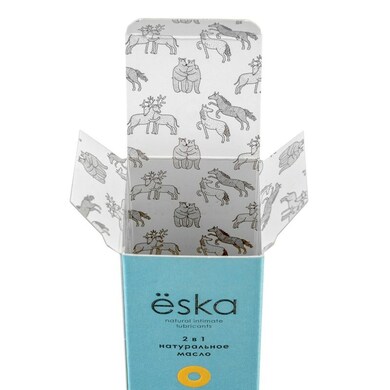 Натуральный лубрикант и массажное масло Ёska 2 в 1 на масляной основе (75 мл)