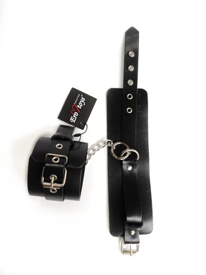 Поножи из экокожи чёрные Erotoys Fetish line, Ero-152