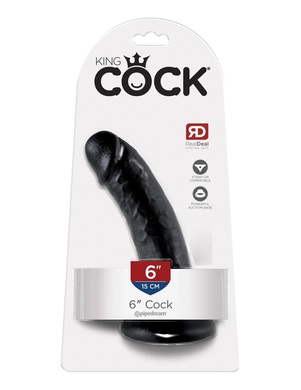 Фаллоимитатор черный на присоске King Cock 6"